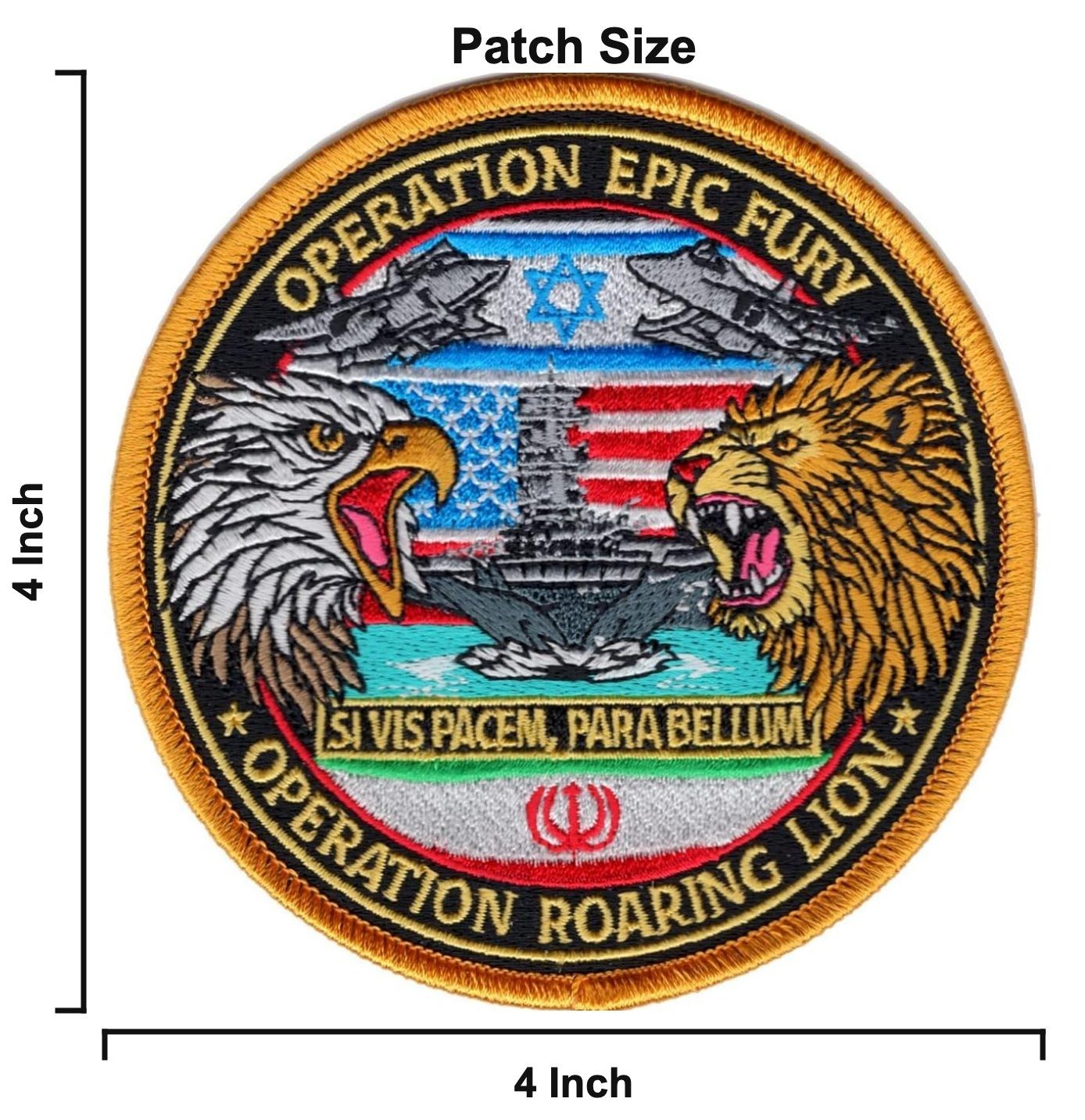Operation Epic Fury & Roaring Lion Joint Ops Embroidered Morale Patch