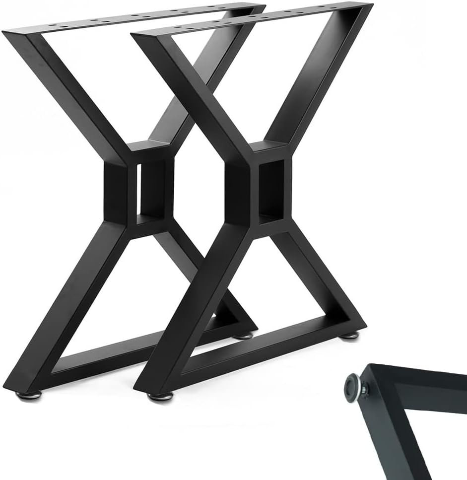 Metal Table Legs - Heavy Duty Desk & Furniture Legs, Modern Industrial Set of 2