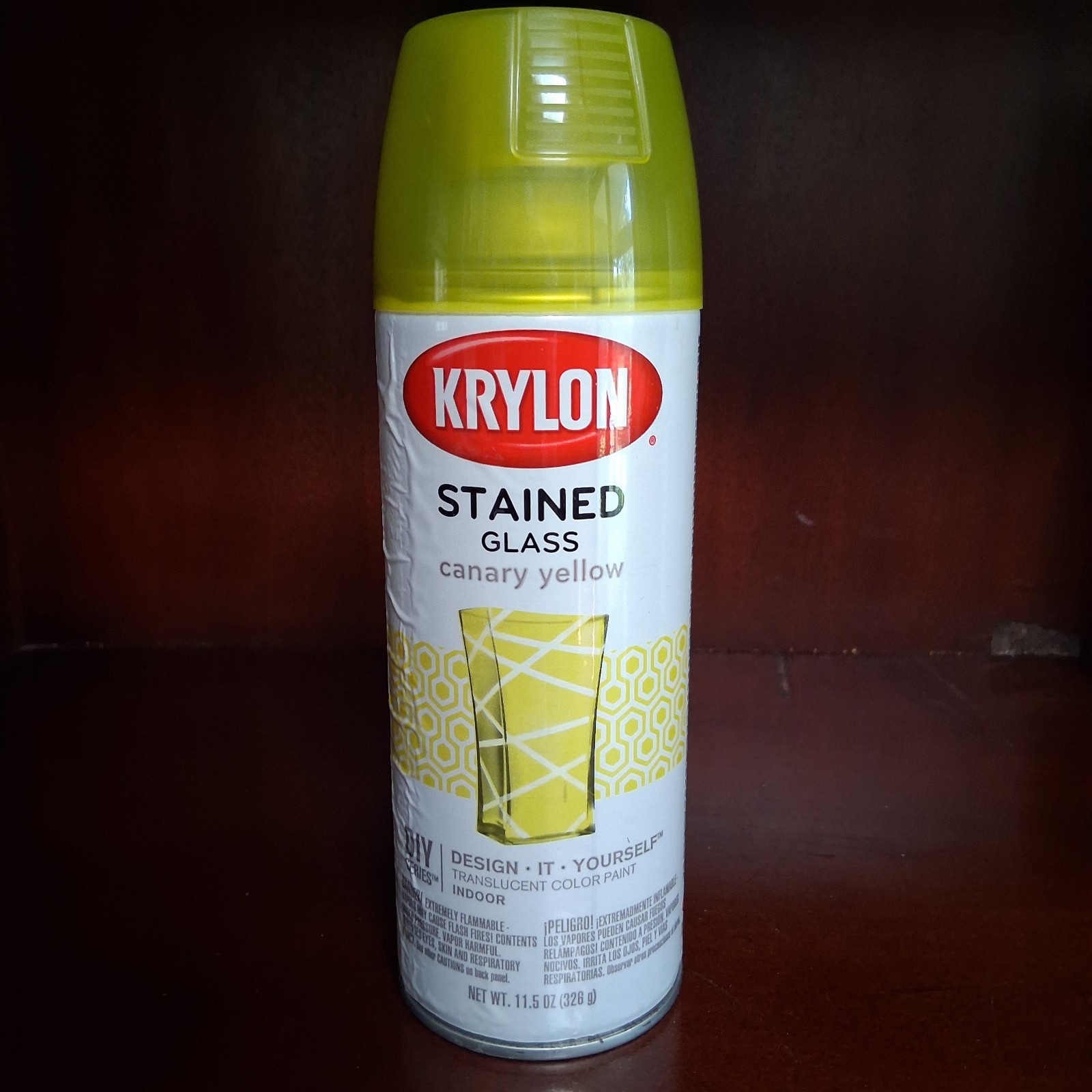 Krylon Stained Glass Canary Yellow Spray Paint 11.5 oz - 1 can New RARE