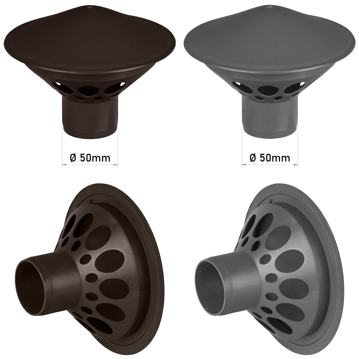 Vent Cowl 50mm 75mm 110mm 160mm Waste Pipe Soil Vent Terminal Mushroom Vent Cap