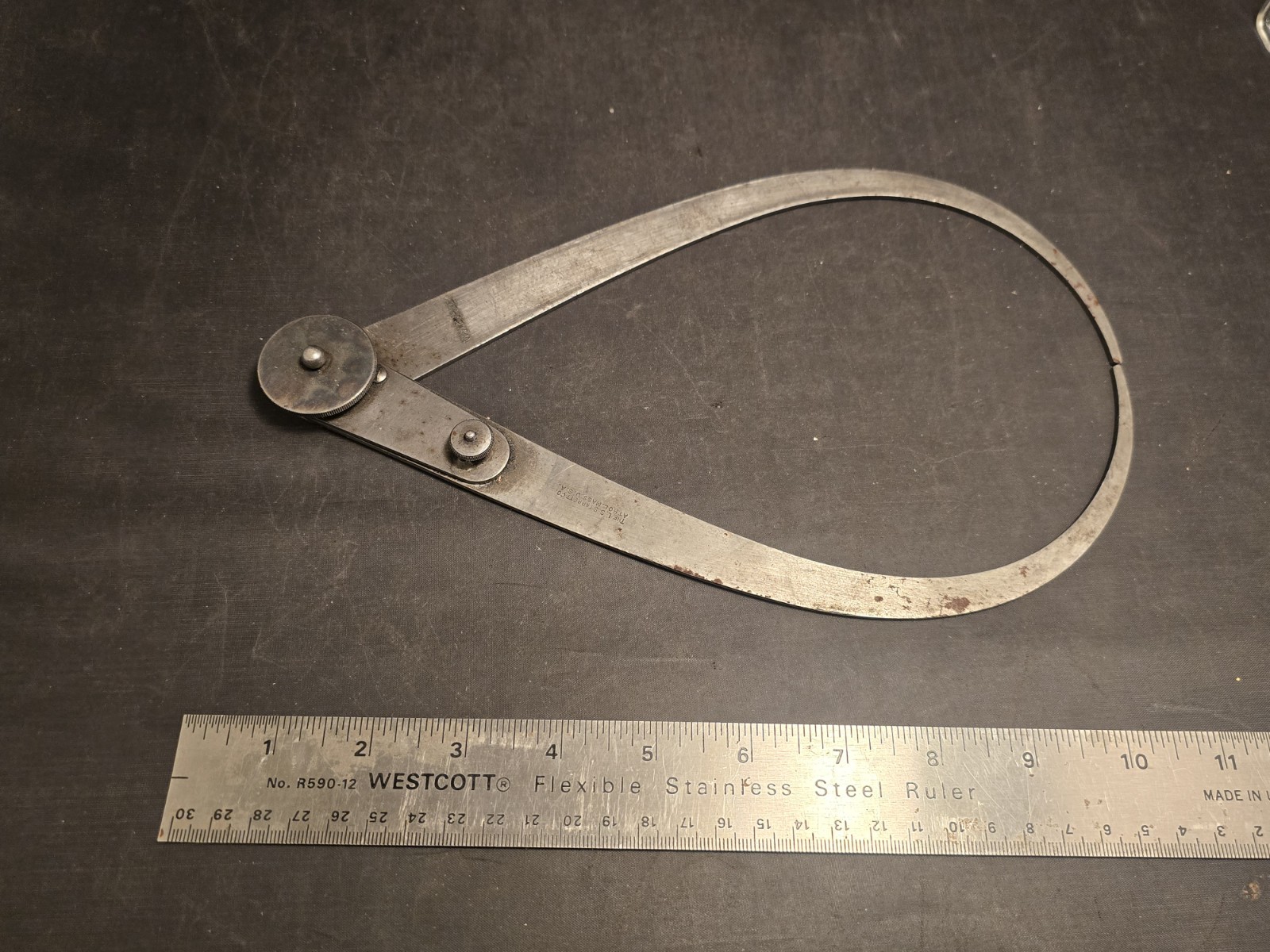 Vintage Antique L. S. STARRETT Lock Joint Outside Caliper USA 10"