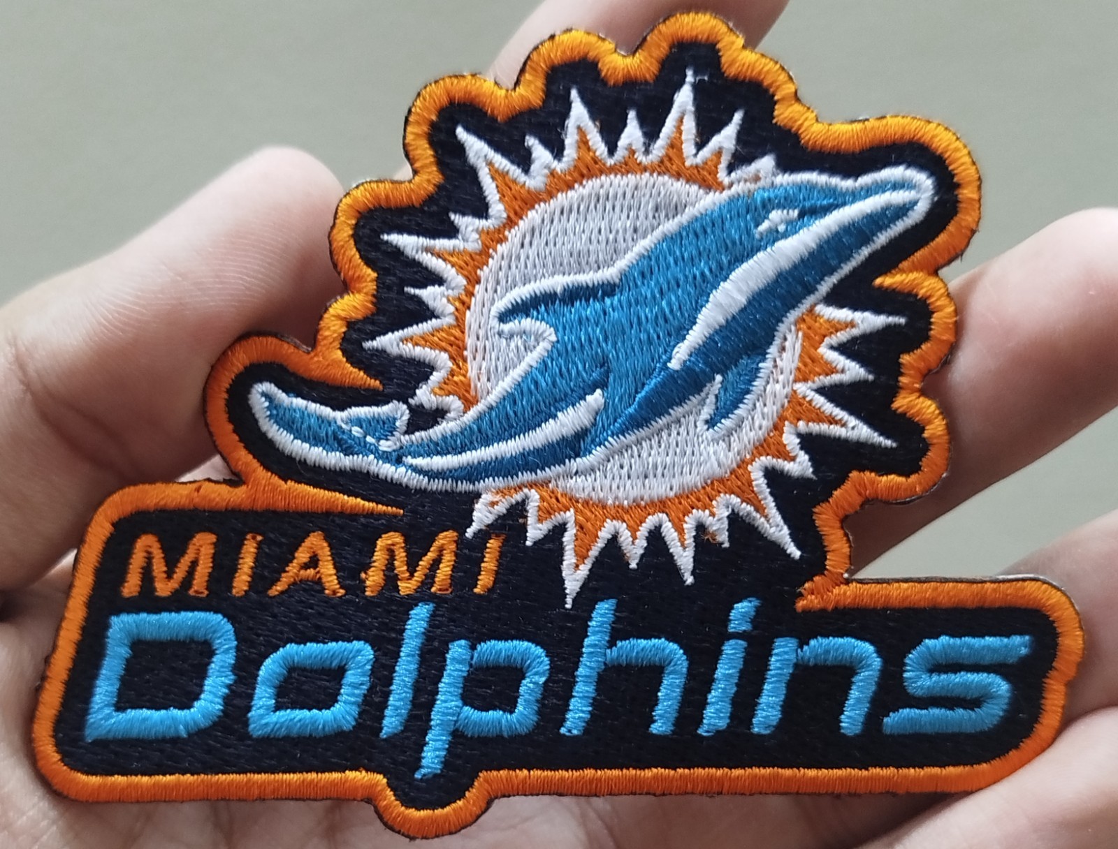 Miami Dolphins NFL Team Logo Iron On Patch - Sew Patch - Embroidered Patch