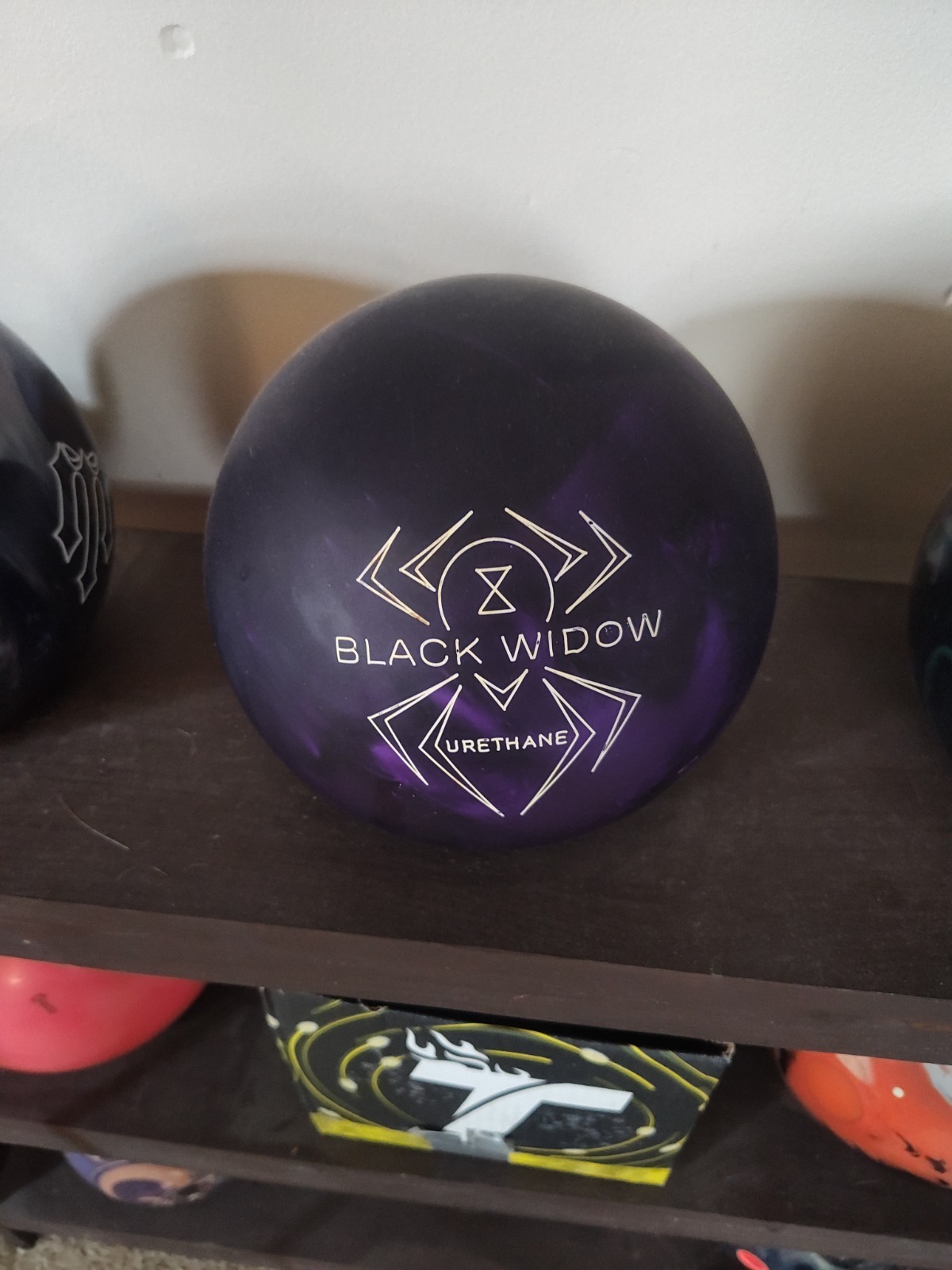 New Low Price! Black Widow Purple Pearl Urethane Bowling Ball Overseas 3-4"Pin