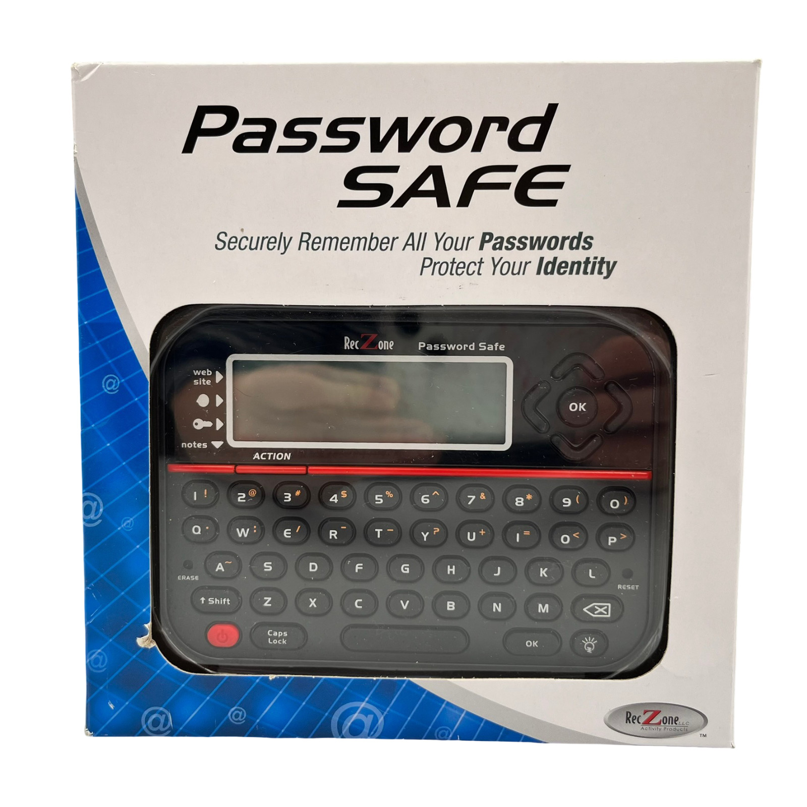 RecZone Password Safe #595 Electronic Password Organizer New