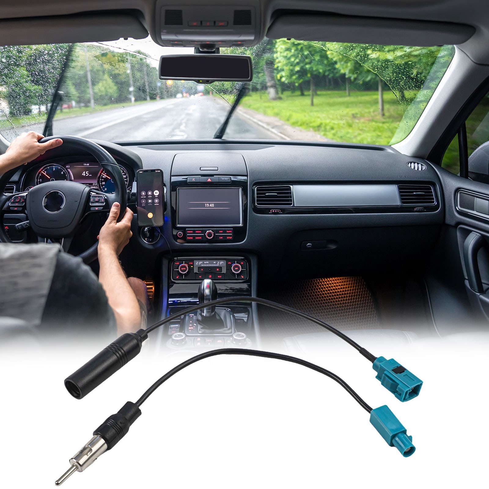 2x Car Stereo FM AM Radio Antenna Adapter Cable-Fakra Z To DIN Accessories 15cm