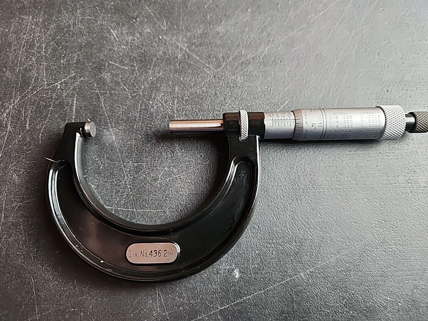 STARRETT # 436 Micrometer 1" - 2" x .001" Smooth Thimble Movement