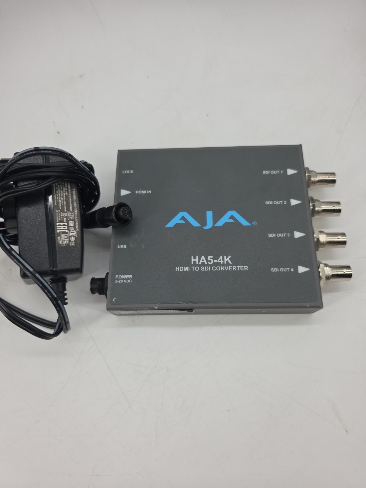 AJA HA5-4K 4K HDMI to 4x 3G-SDI Mini Converter w/ OEM Power Supply QTY