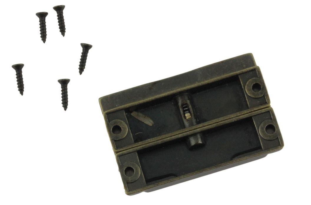 Small Box Catch or Clasp 1-3/4 x 1-3/8" Antique Brass
