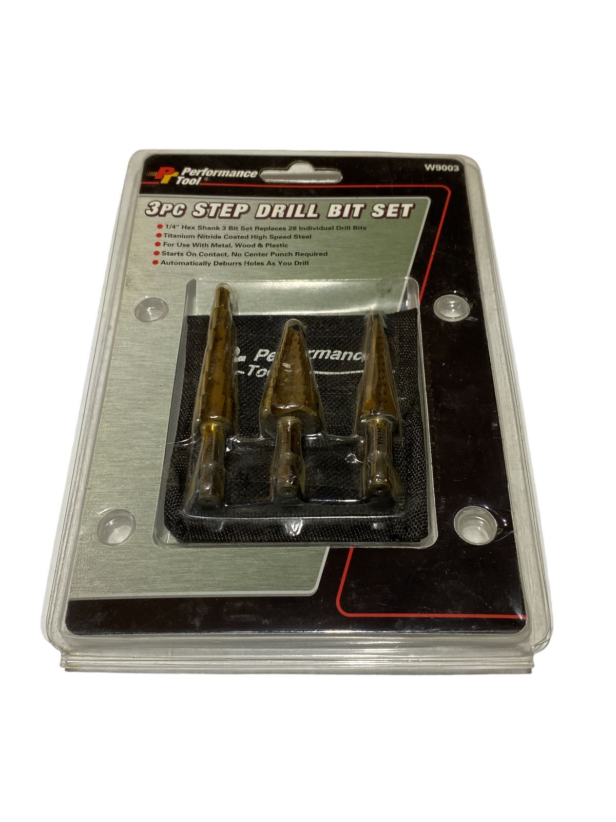 Performance Tool W9003 - 3 Pc Step Drill Set - New
