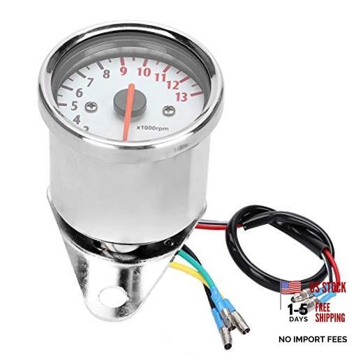 DC 12V Motorcycle Tachometer LED Display Electronic Gauge 13000rpm Shockproof