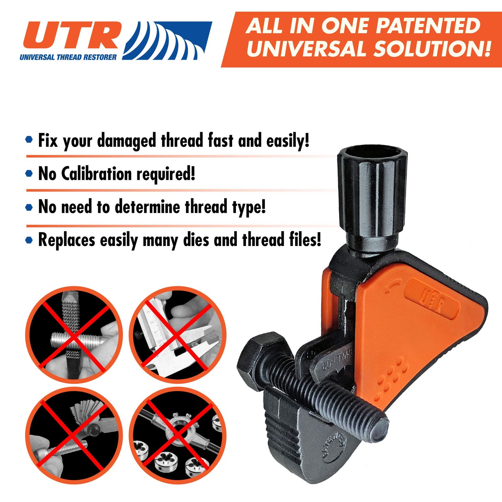 Universal Thread Restorer External Repair Tool Maintenance Re-Threading Tool