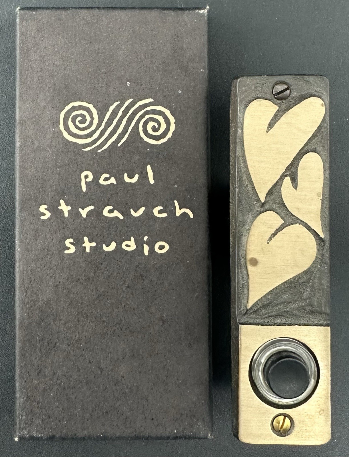 Paul Strauch Studio Bronze Brass Doorbell Lighted Ringer Oregon Artist Hearts