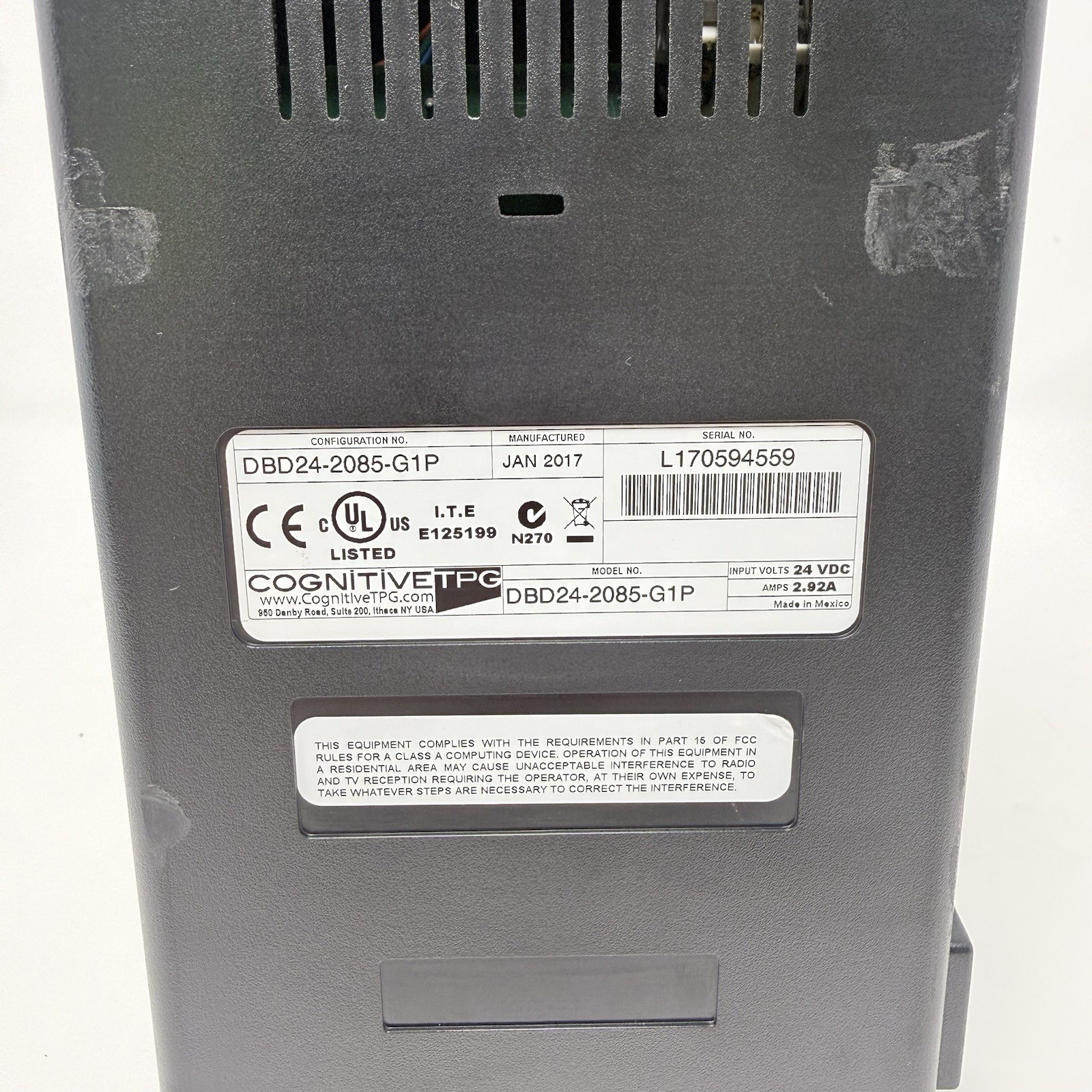 CognitiveTPG DLXi Thermal Barcode Printer DBD24-2085-G1S With Power Cable