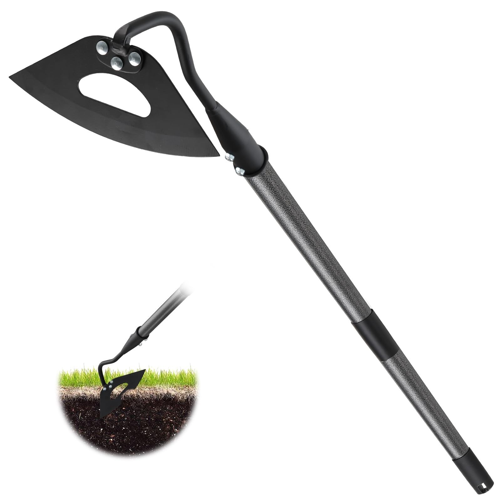 Garden Hoe for Weeding,Heavy Duty Weeding Hoe for Fast Weeds Grass Removal,Lo...