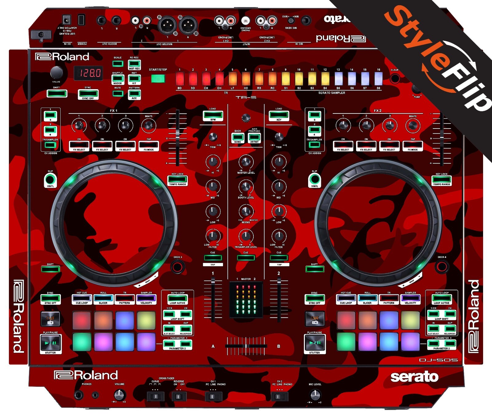 Roland DJ 505 Skins | Red Camo | Protective Decal | StyleFlip Skins