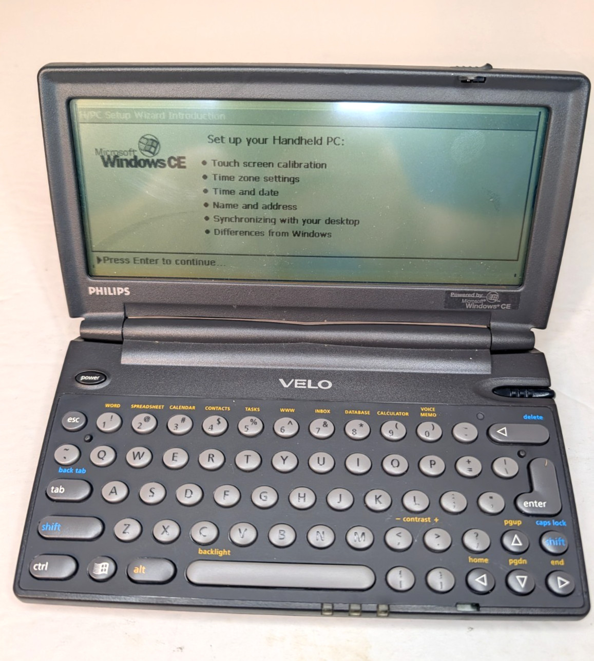 Philips Velo 500 Series Palmtop Pocket Computer Windows CE  --  Vintage Computer
