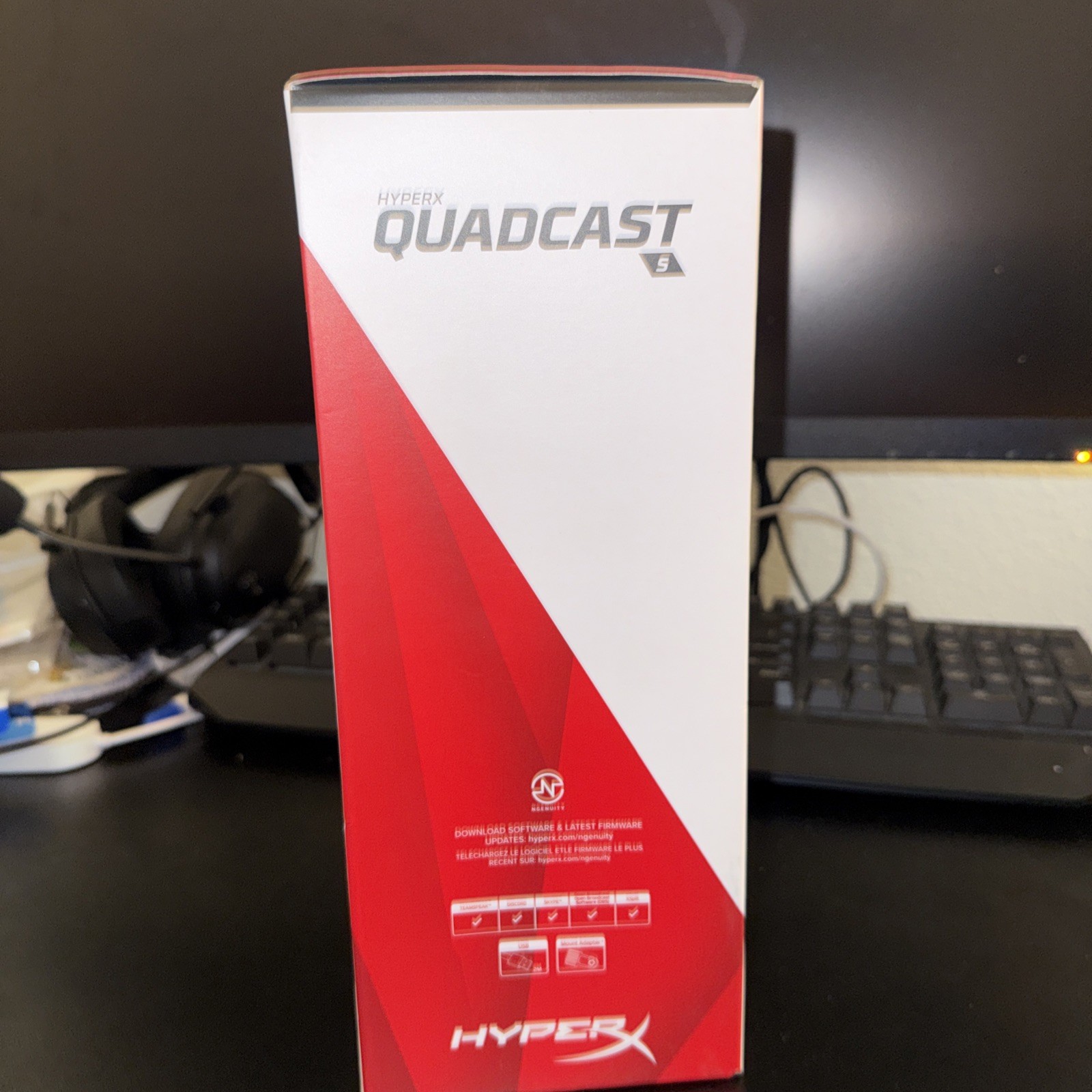HyperX QuadCast S USB Condenser Microphone RGB Lighting for PC, PS4, PS5 (Black)