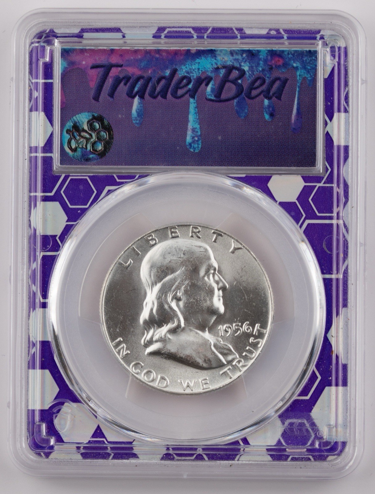 1956 Silver Franklin Half Dollar ~ PCGS MS63 ~ Purple Core TraderBea 50c -822B