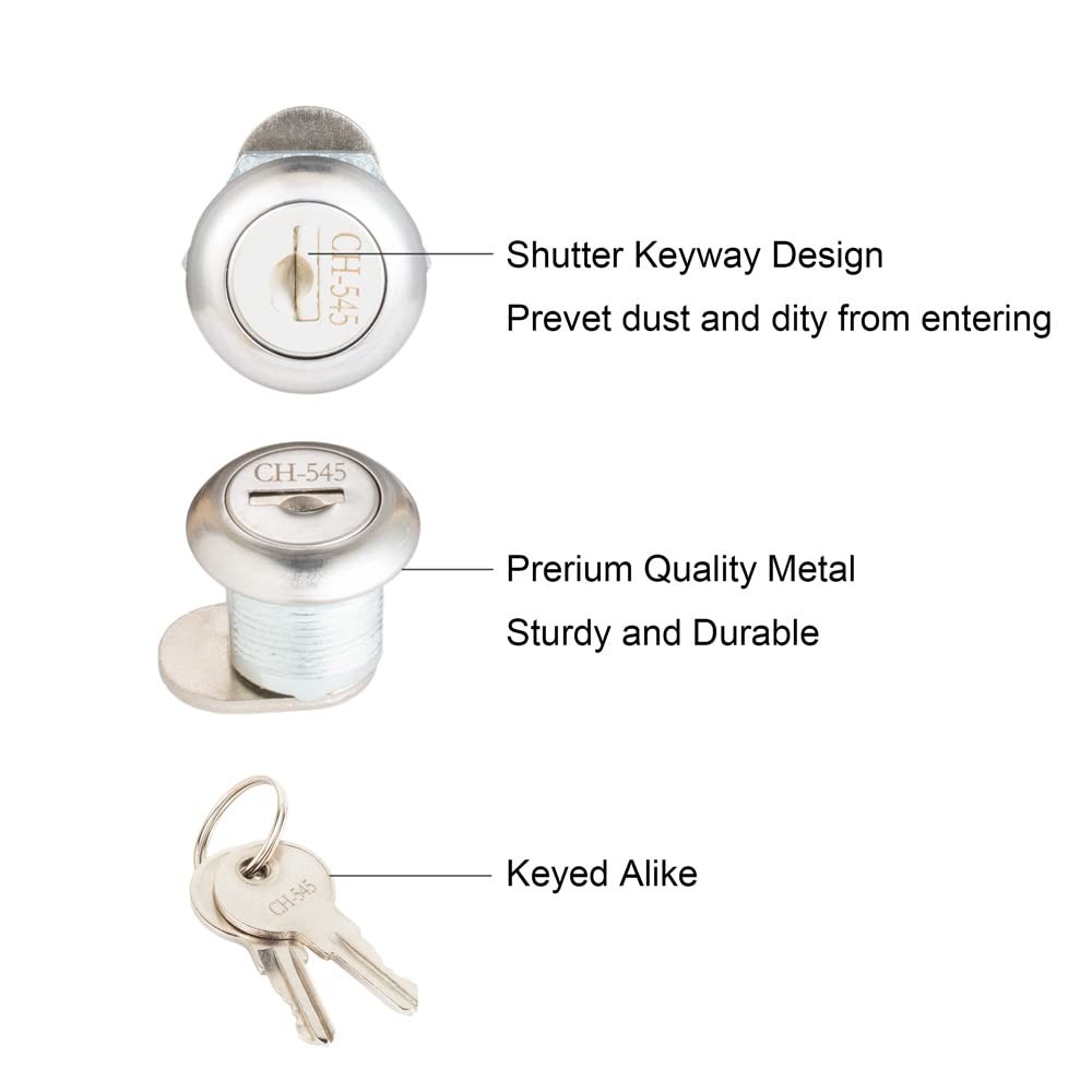 Dilidou Truck Toolbox Lock, 2 Pack Keyed Alike Lock Silver