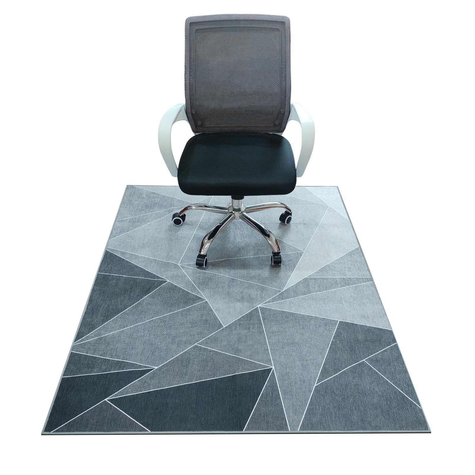 Office Chair Mat for Hardwood Floor,60"x48" Under Desk 48"*60", Black Grey