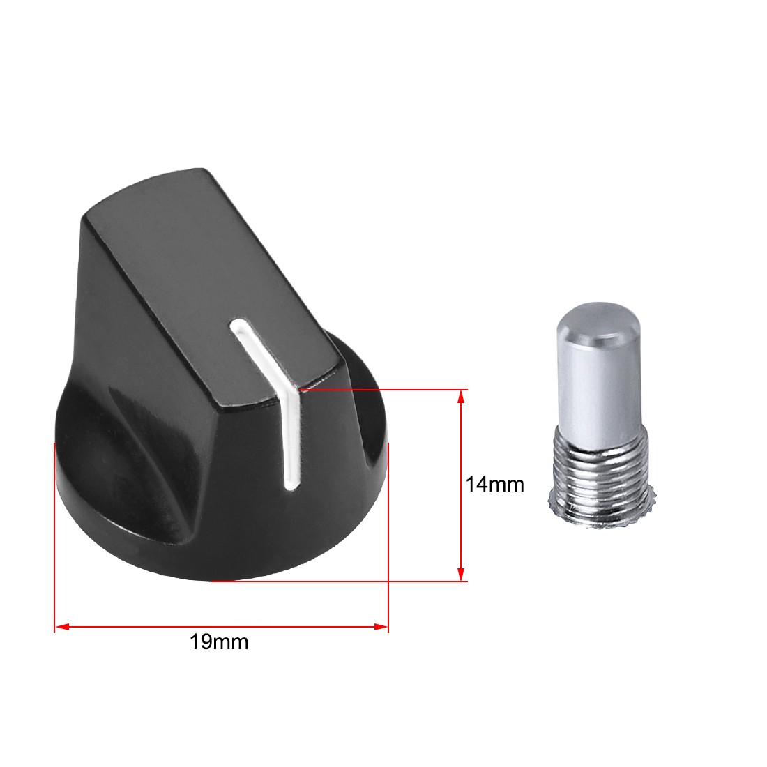 2pcs, 6.4mm Potentiometer Control Knobs For Guitar Volume Tone Knobs Black