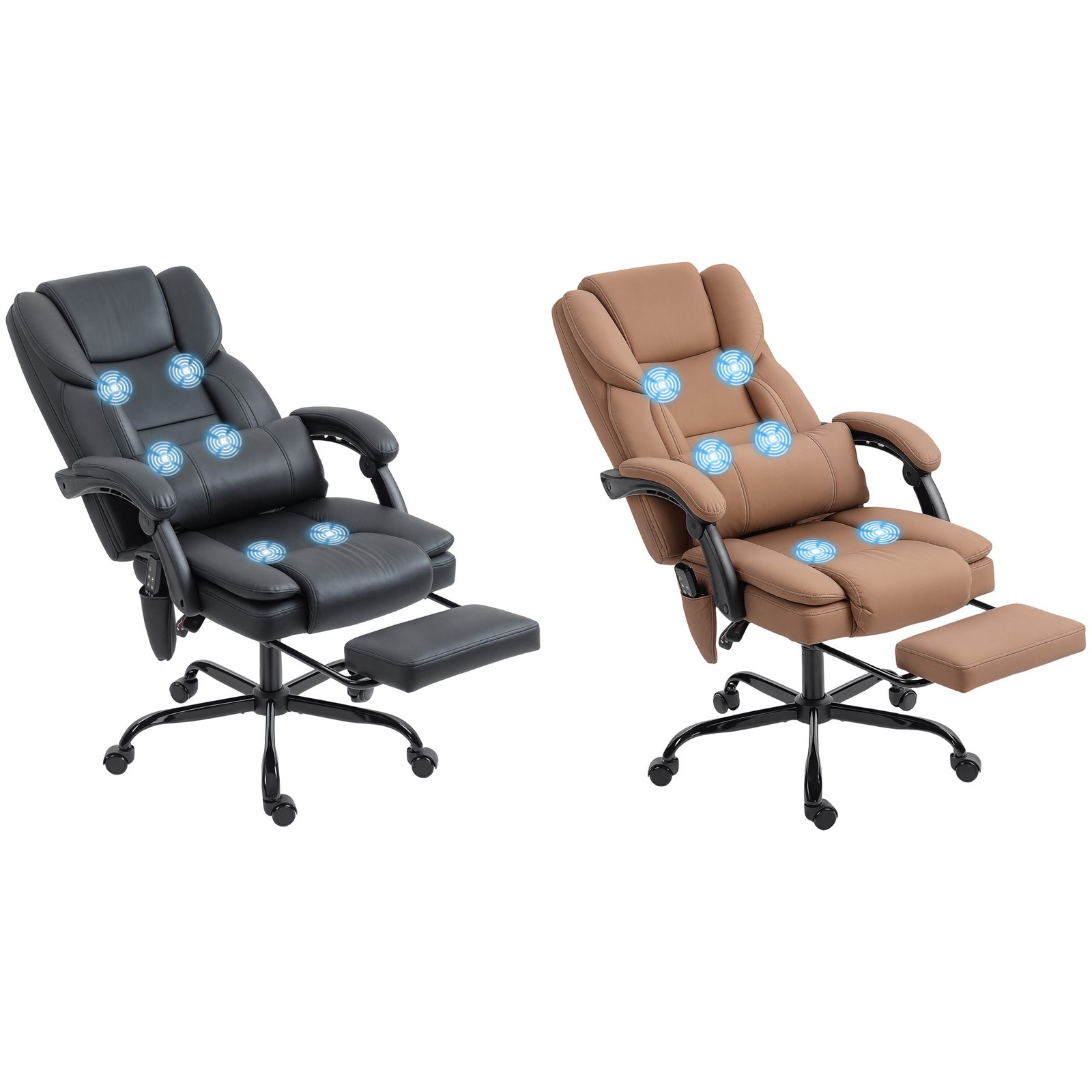 HOMCOM Office Chair with Massage, Reclining Desk Chair