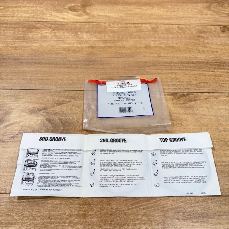 New PRIME-LINE PISTON RING SET / STD / Replaces KOHLER 48-108-05