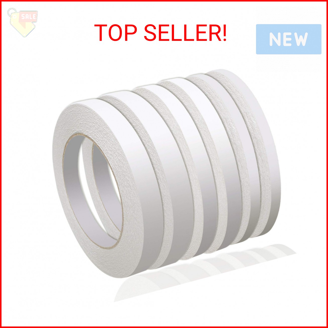 Aniann 236 Yards Double Sided Tape for Crafts, 6 Rolls Two Sided Tapes for Arts,