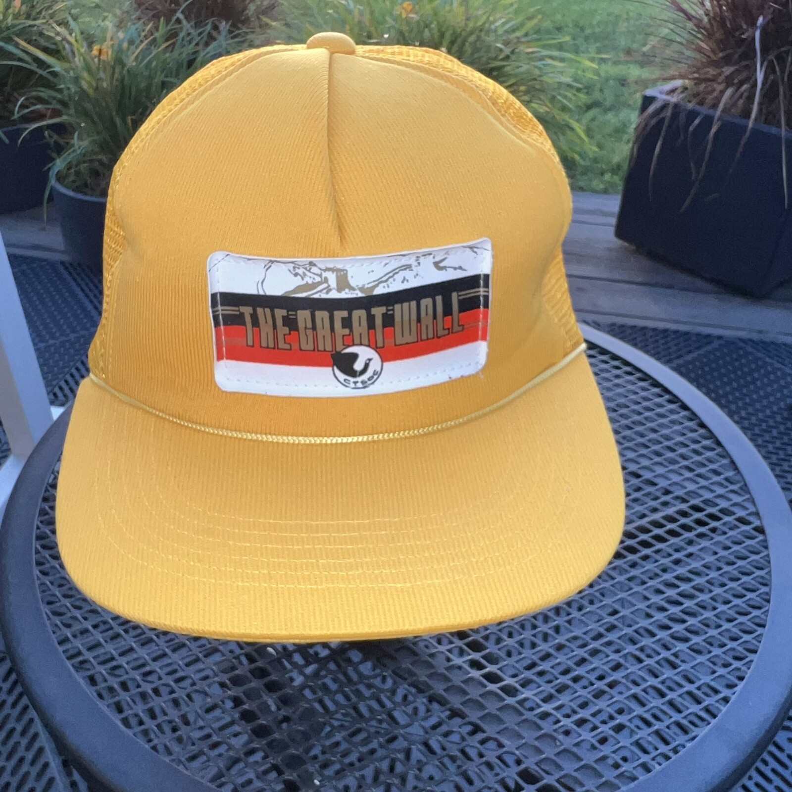 The Great Wall Yellow Foam Truckers Hat Cap Snapback EUC