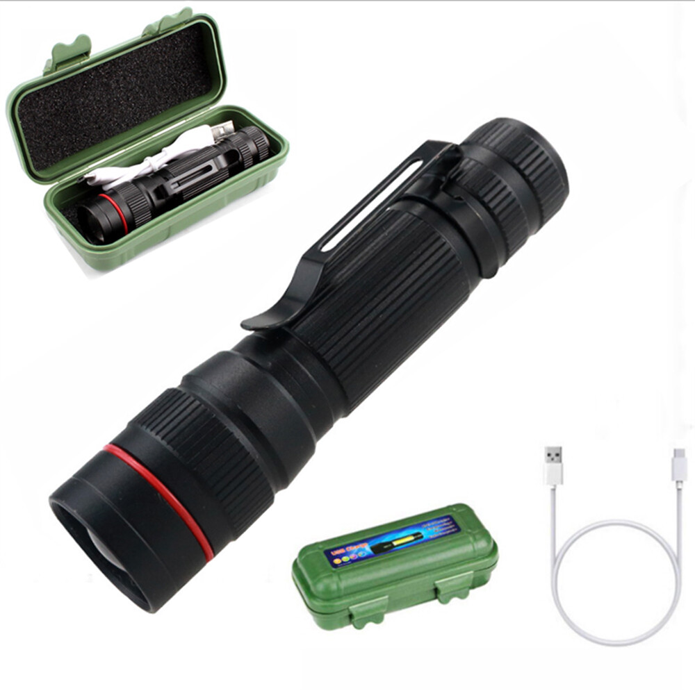 35000000 lumens Super Bright Pocket Torch Rechargeable Small LED Mini Flashlight