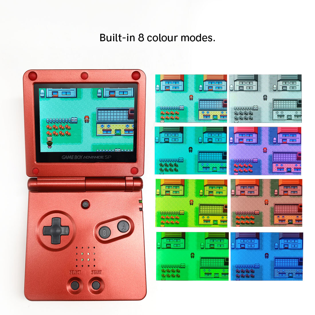 V5 Drop In 720x480 Pre-Laminated Retro Pixel IPS LCD Screen + Shell For GBA SP