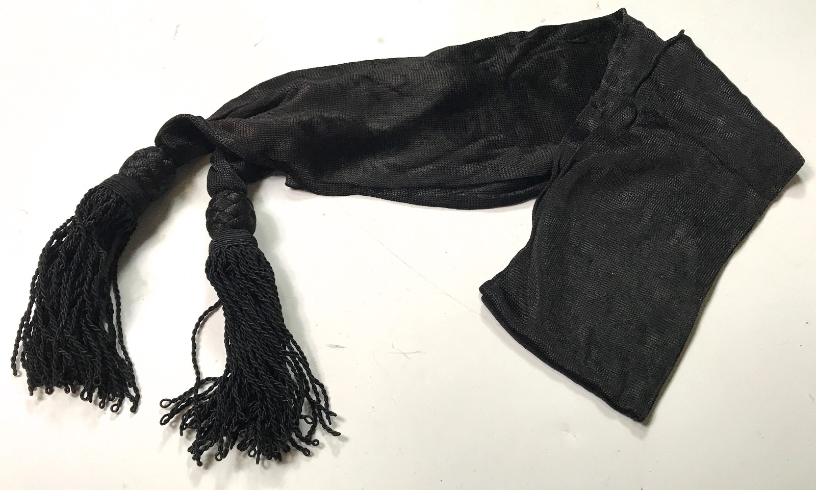 CIVIL WAR US UNION CSA CONFEDERATE OFFICER BLACK SILK WAIST SASH- CHAPLAIN