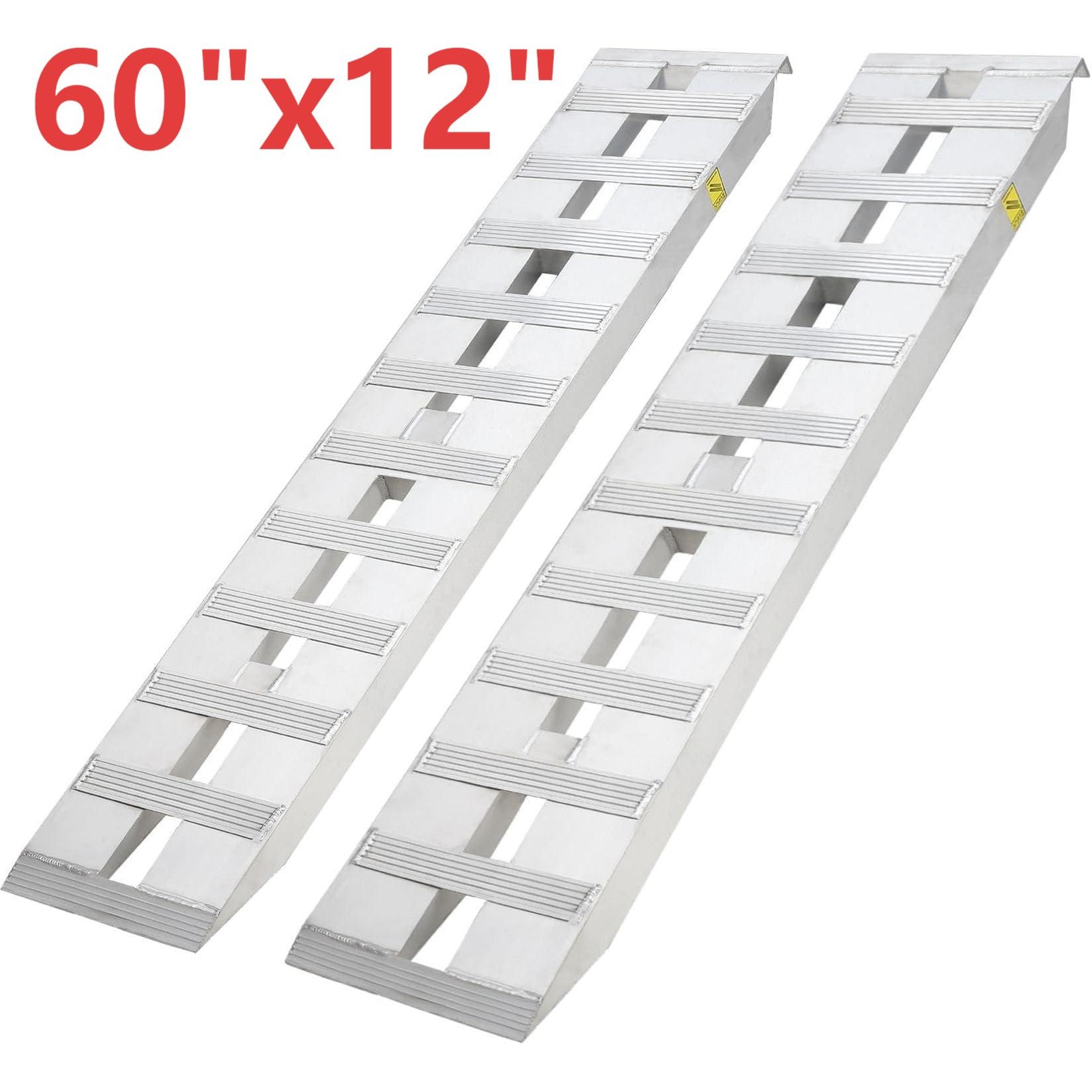 PAIR 60/72/84/94" Aluminum Car Trailer Ramps Truck Loading Ramps 6000lb Hook End
