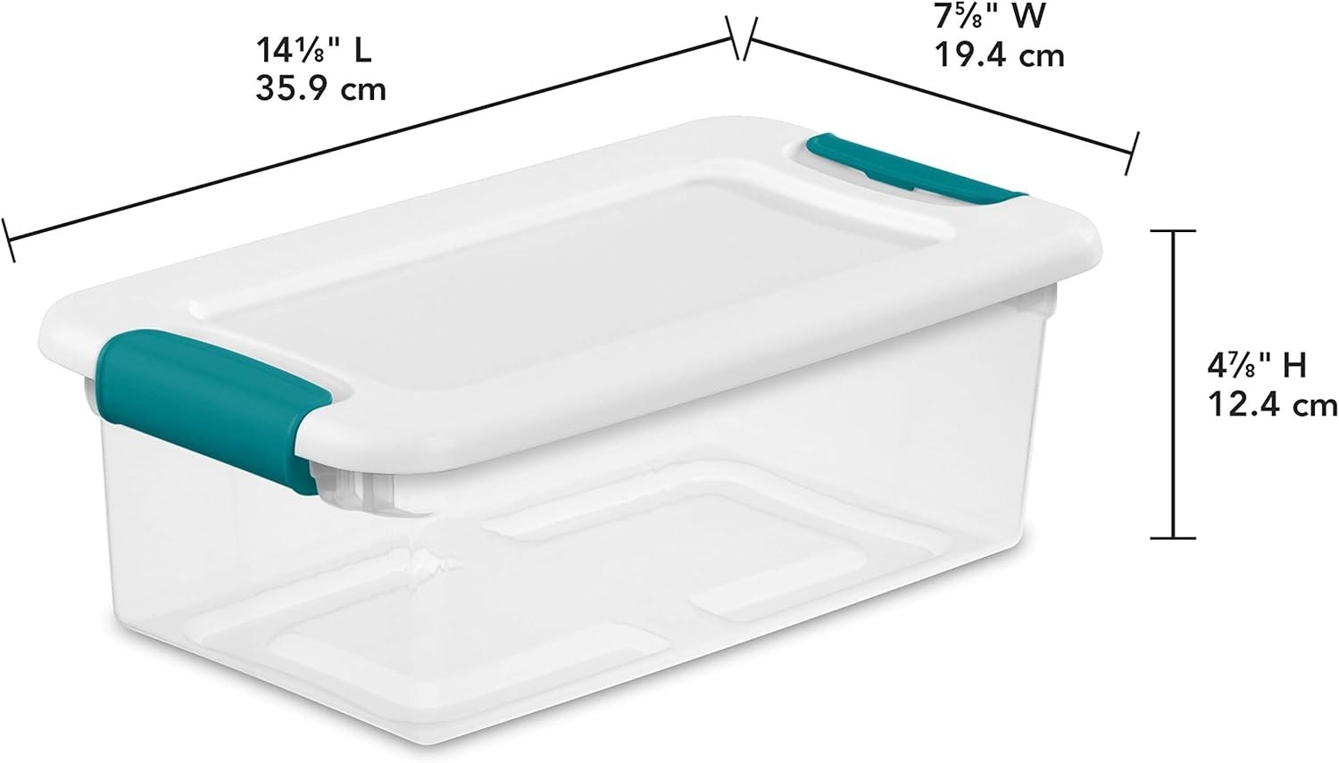 6 Qt Latching Storage Box, Stackable Bin with Latch Lid, Plastic Container to...