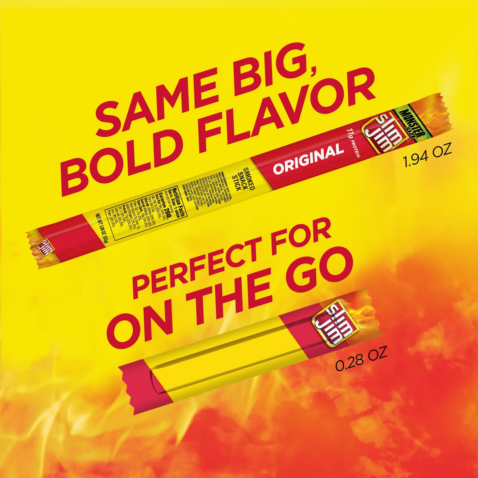 Slim Jim Smoked Meat Sticks, Original Flavor, 6g 12.88 Ounce (Pack of 1)