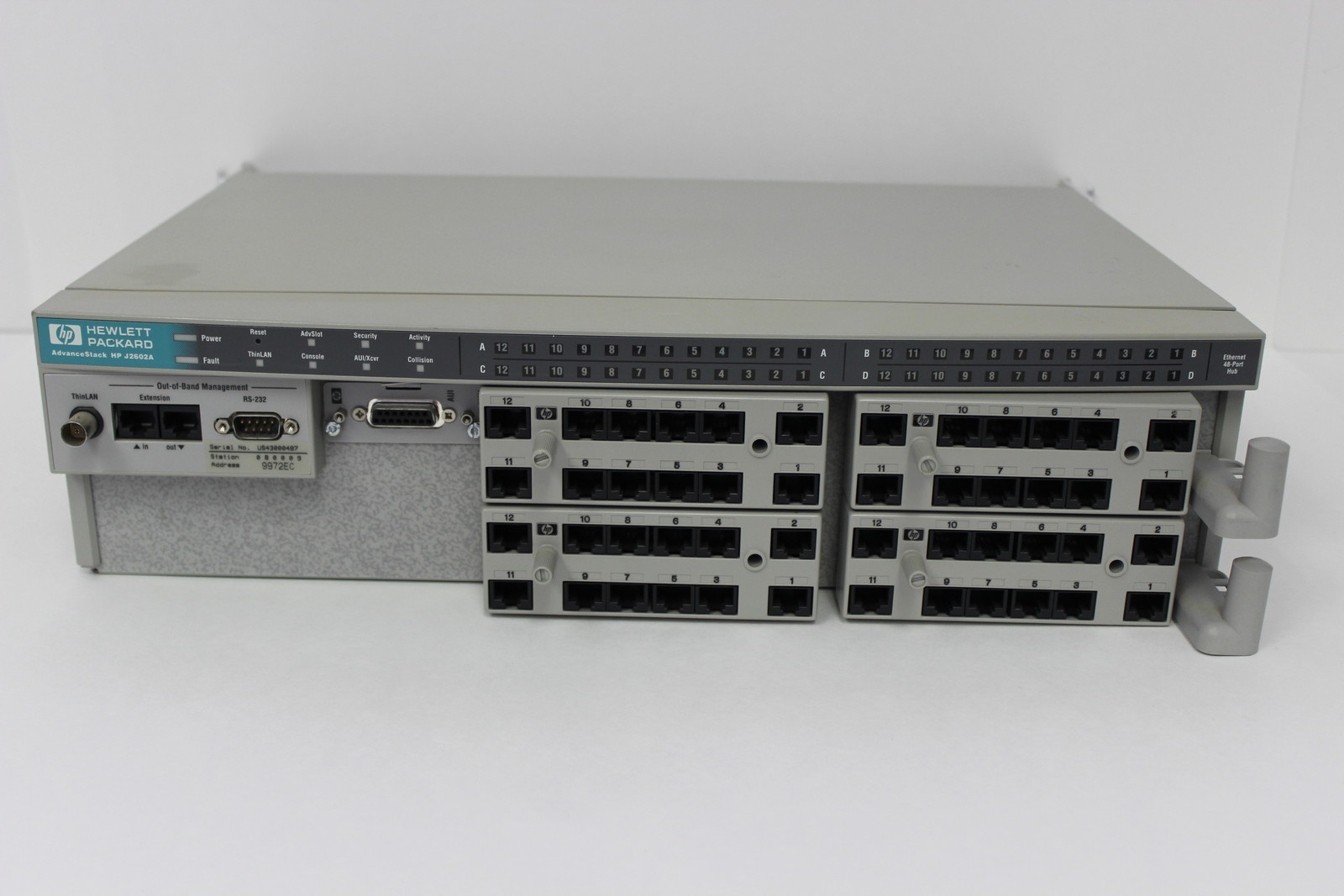 HP J2602A ADVANCESTACK ETHERNET 48 PORT HUB WITH WARRANTY