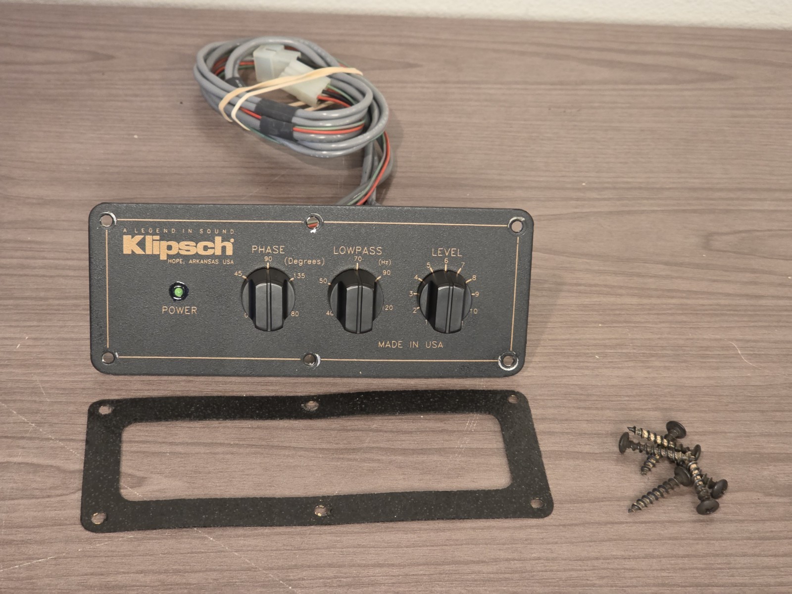 VINTAGE 1995 Klipsch SW-12 CONTROL PLATE ONLY