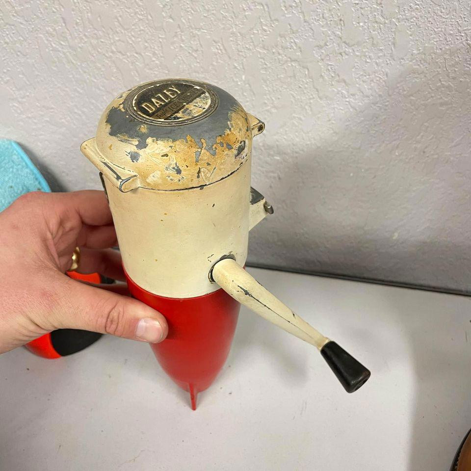 Vintage Rocket Dazey Triple Ice Crusher  Model B Red & White - HLBN