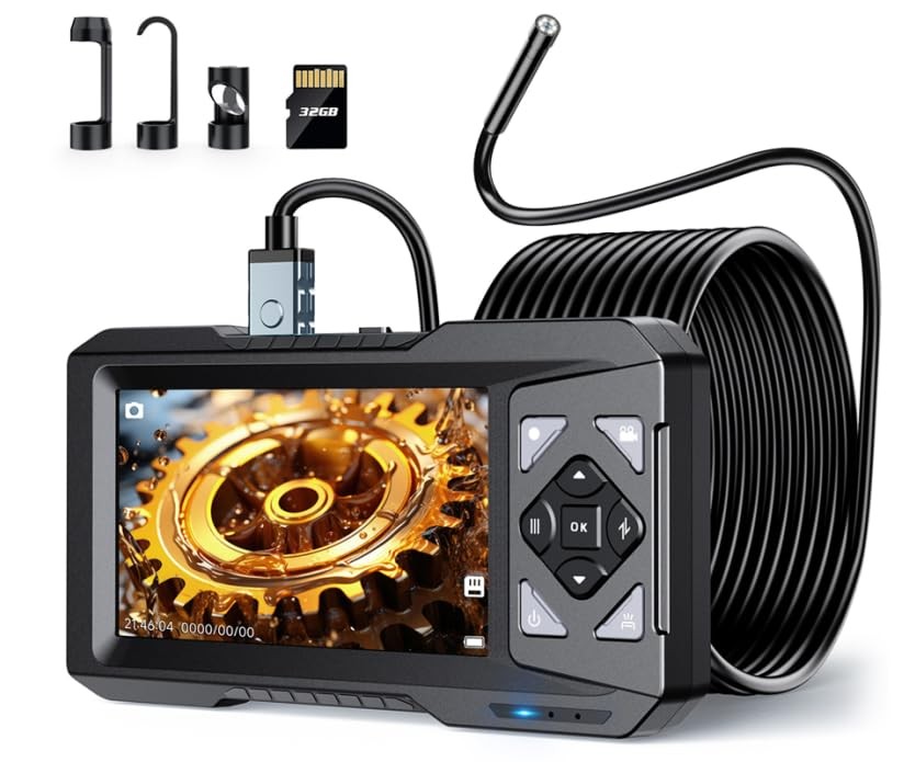 4.3inch Industrial Endoscope, 1920P Digital Borescope Inspection , [Photo& Vi...