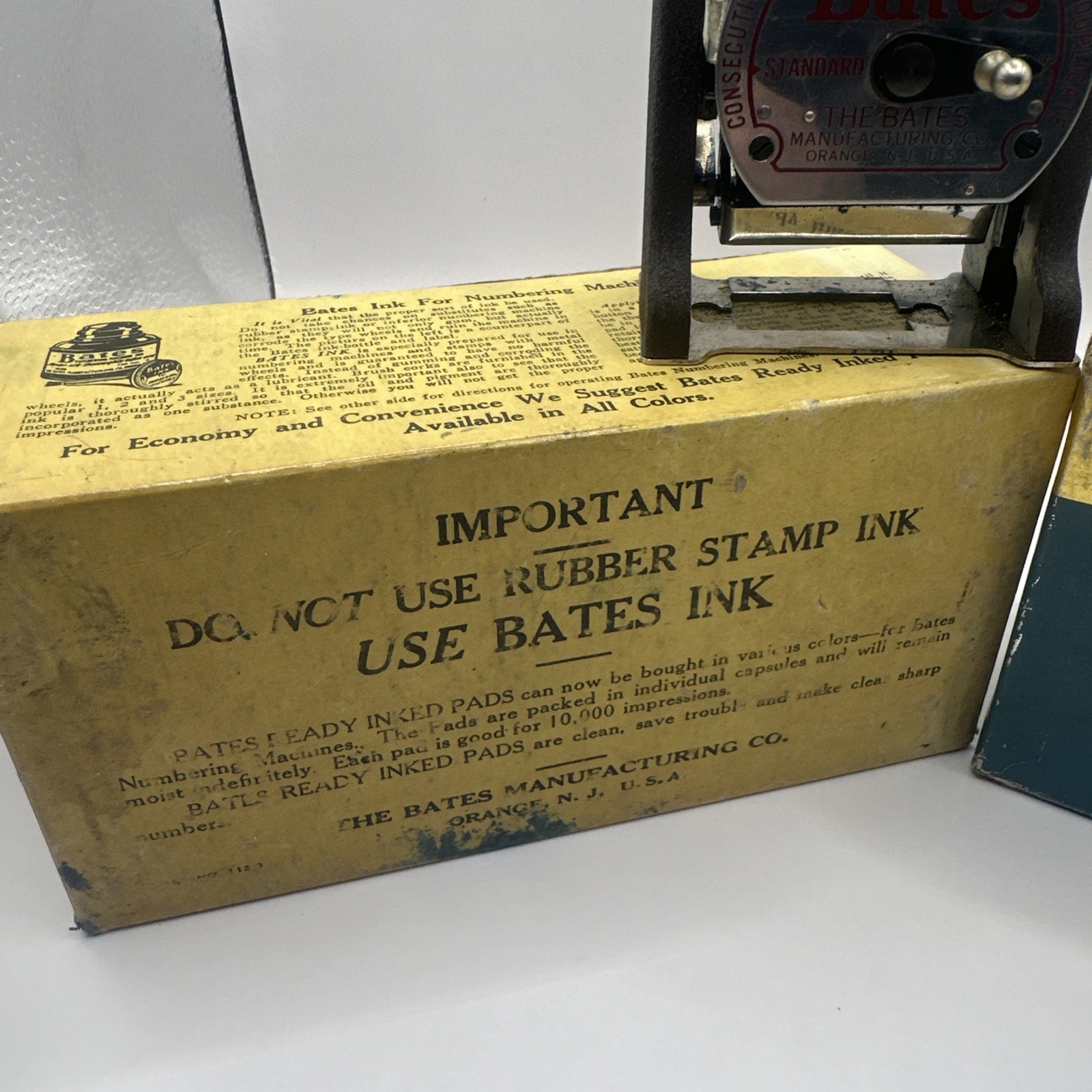 Vintage Bates Numbering Machine Model 6A Made in USA