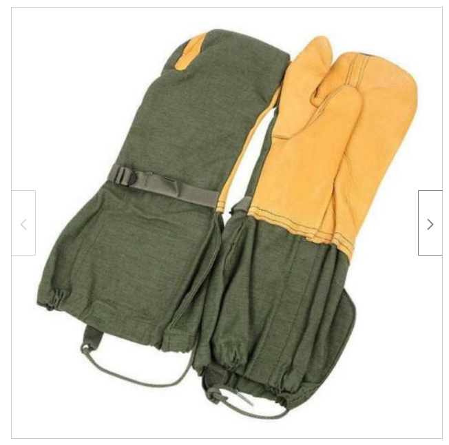 USGI Cold Weather Trigger Finger Mittens w Inserts Lanyard M1965 OD MEDIUM MINT