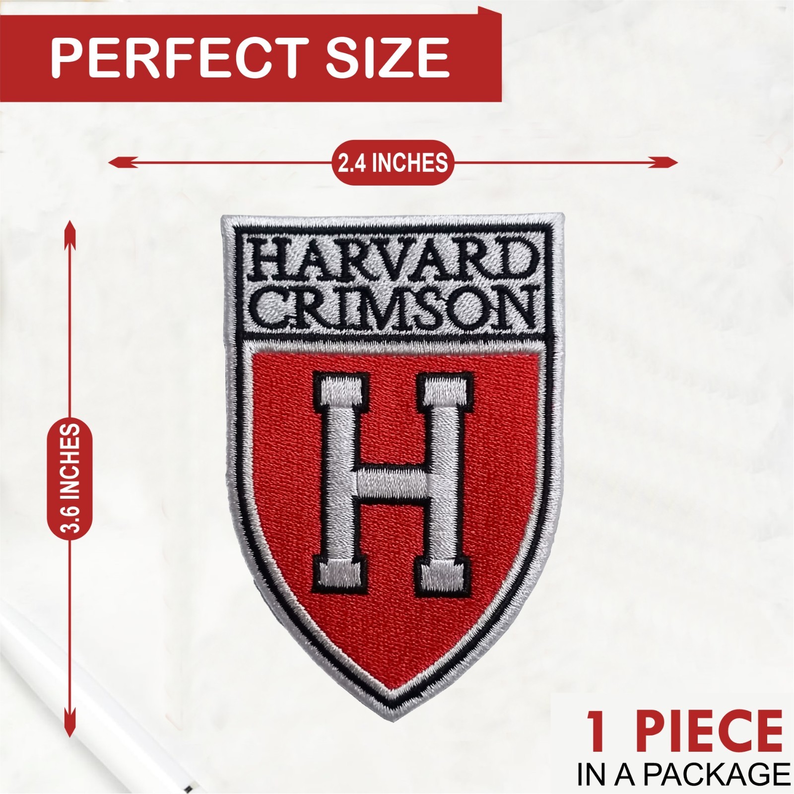 Harvard Crimson NCAA Team Logo Iron On Patch - Sew Patch - Embroidered Patch
