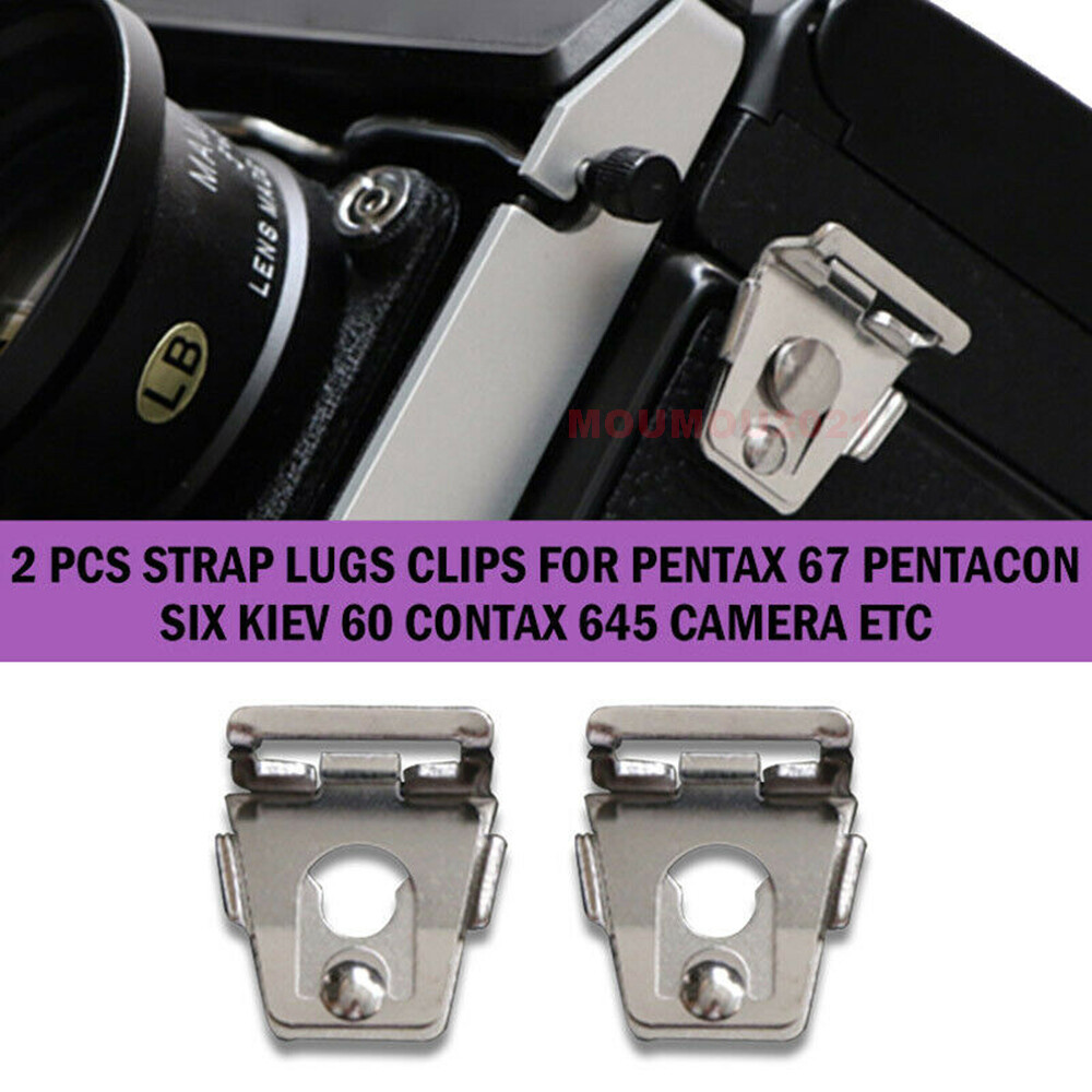 1 Pair Camera Strap Lugs Adapter Clips for Mamiya M645 1000S Pentax 67 Pentacon