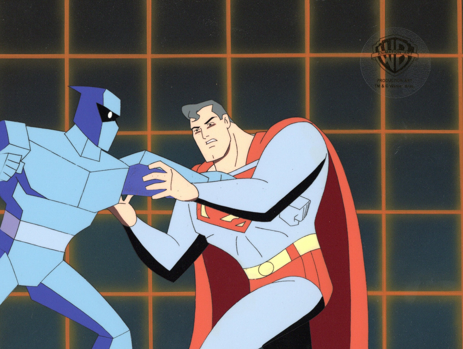 Superman Animated Series-Original Prod Cel/OBG- Superman/Death Ninja-Obsession