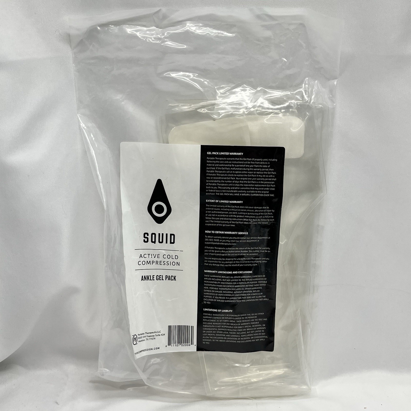 SQUID Active Cold Compression ANKLE Gel Pack New Sealed portable therapeutix