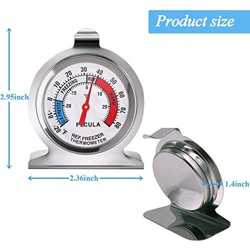 2-Pack Refrigerator Thermometers – Large Dial for Fridge & Freezer