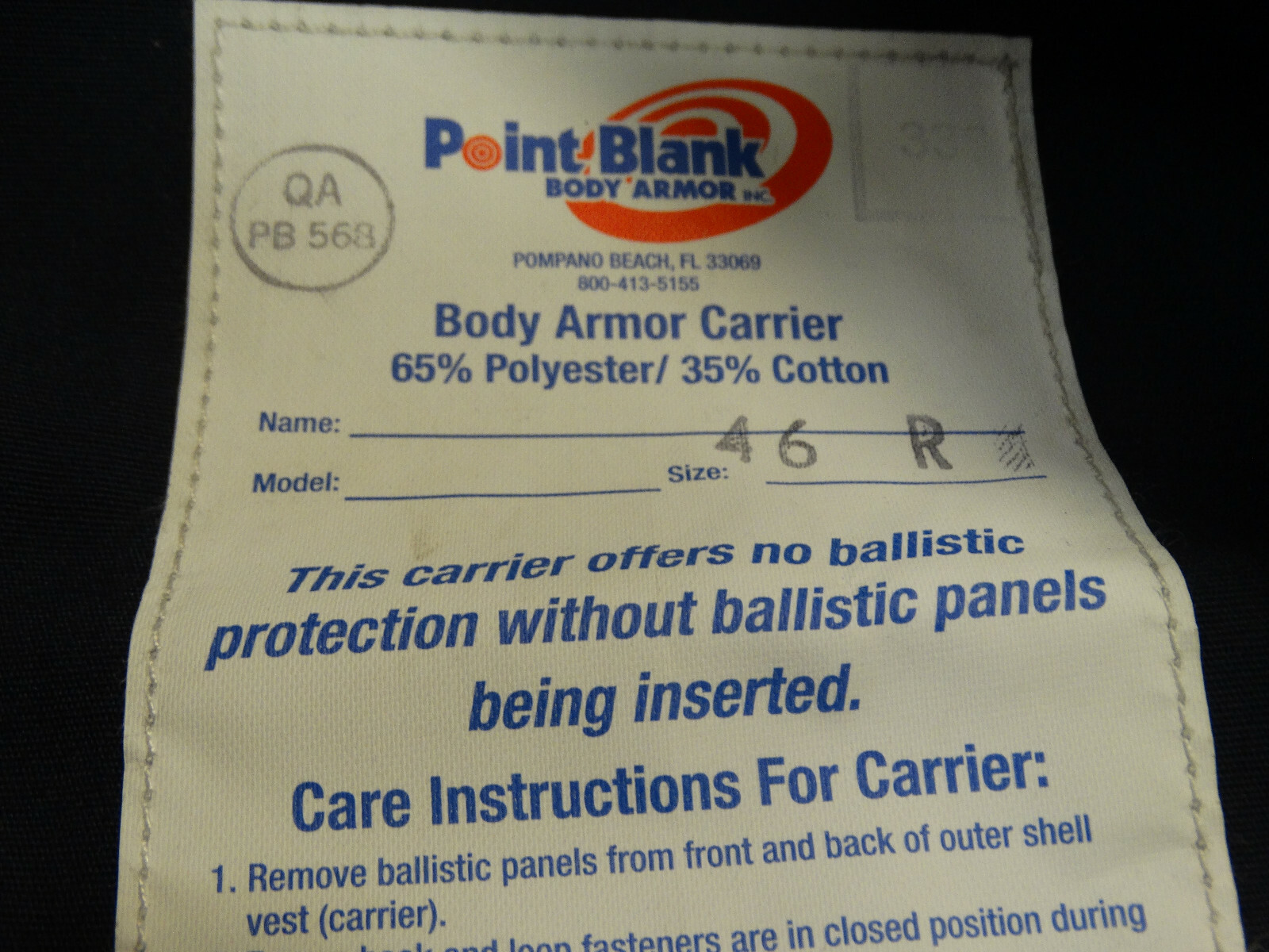 Point Blank C-Series Body Carrier (Vest Only/No Plates)