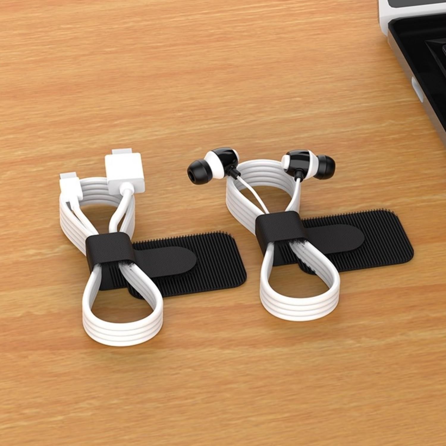 100PCS Hook Loop Cable Straps, Self Adhesive