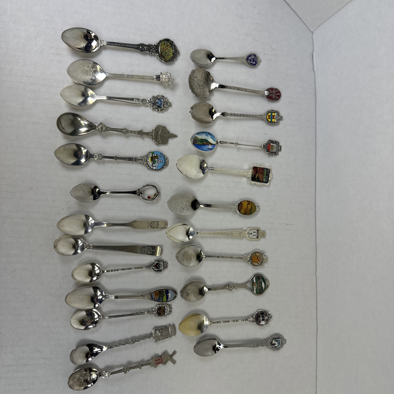 Lot of 24 small spoons Vintage souvenir spoons from different place