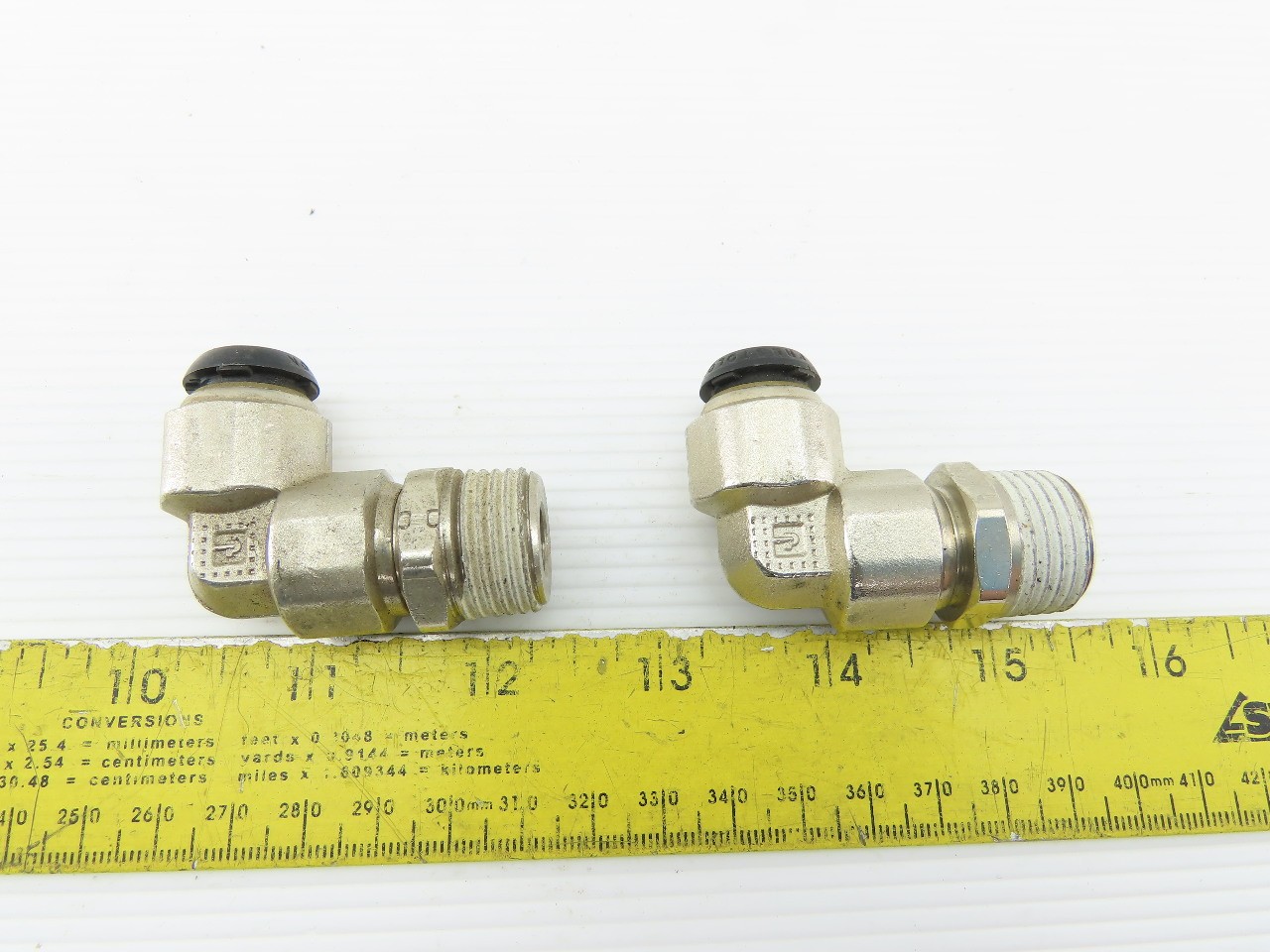 Parker 1/2" NPT x 12mm Tube Push To Connect Stainless Steel 90° Elbow Lot Of 2